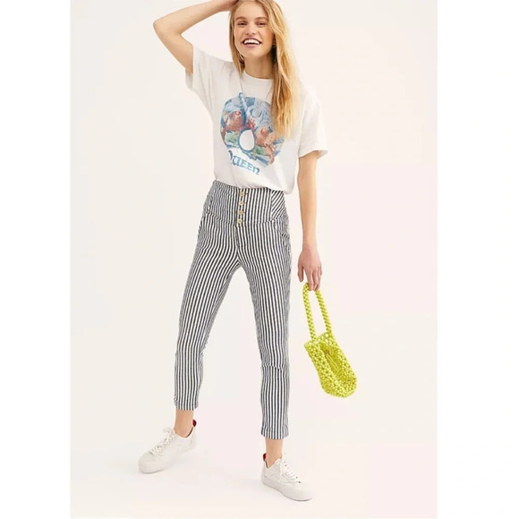 Free People Pants - free people frankie high waist striped pants xs